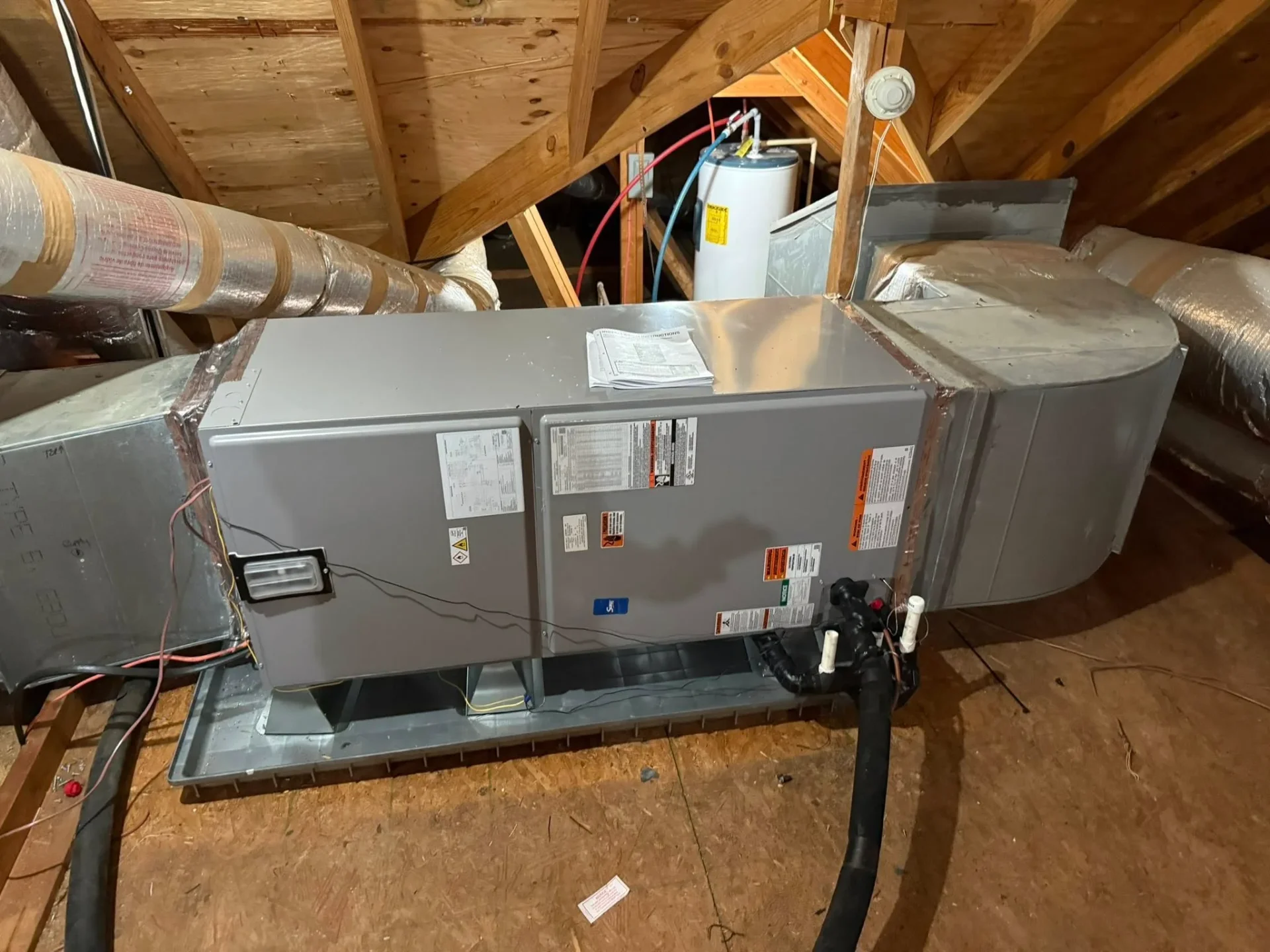 Furnace air handler in attic with clean filtration system